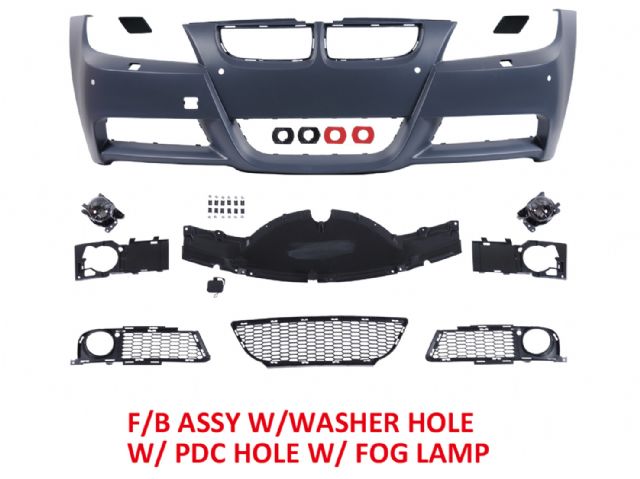BMW 3 SERIES  E90 F/B COVER W/WASHER HOLE W/ P.D.S HOLE W/ FOG LAMP
