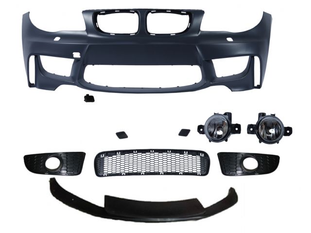 BMW 1 SERIES E82 Couple M1 FRONT BUMPER ASSY W/ WASHER HOLE W/O PDC W/ FOG LAMP W/ FRONT LIP