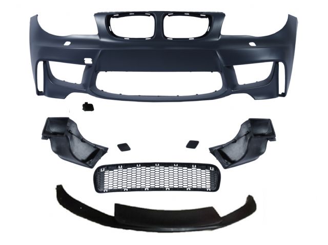 BMW 1 SERIES E82 Couple M1 FRONT BUMPER ASSY W/ WASHER HOLE W/O PDC W/O FOG LAMP W/ FRONT LIP