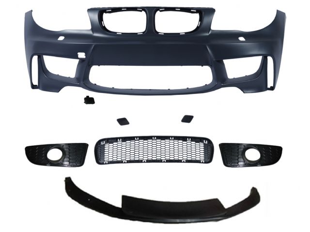BMW 1 SERIES E82 Couple M1 FRONT BUMPER ASSY W/ WASHER W/O PDC W/ FRONT LIP