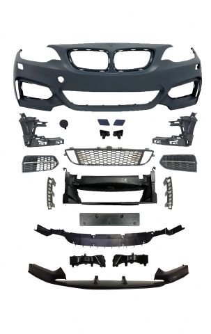 BMW 2 SERIES F22 M tech / M Performance FRONT BUMPER ASSY W/ WASHER HOLE W/O PDC W/ FRONT LIP