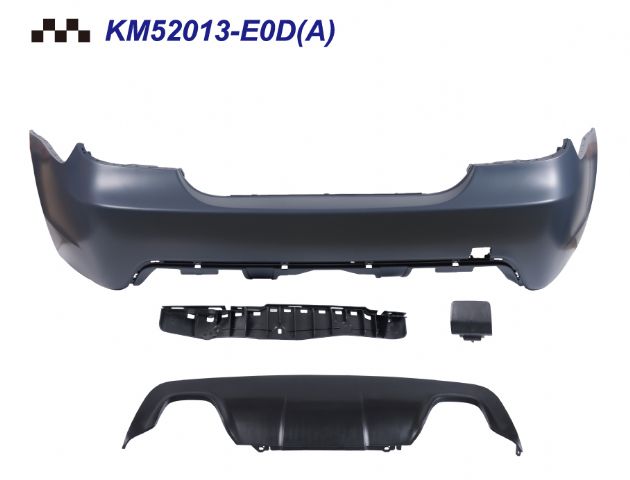 BMW 5 SERIES  E60 REAR BUMPER COVER W/O P,D,S , HOLE + TOW + DUAL SPOILER