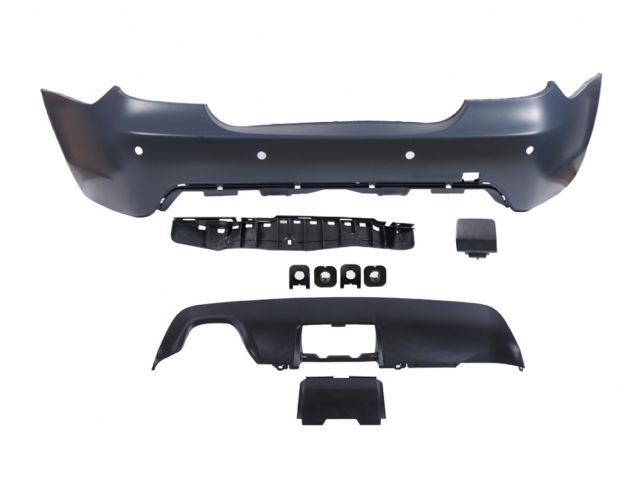 BMW 5 SERIES  E60 REAR BUMPER COVER W/ P,D,S(30MM) , HOLE + TOW + TOW HOOK SPOILER 00--