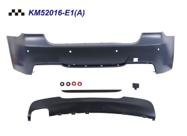 BMW 3 SERIES  E90 REAR BUMPER COVER W/PDC HOLE W/ ASS'Y W/ SINGLE OUTLET DIFFUSER