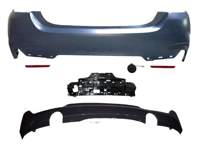 BMW 4 SERIES F33 REAR BUMPER  ASS'Y W/O PDC HOLE W/ TWIN OUTLET (0--0) 