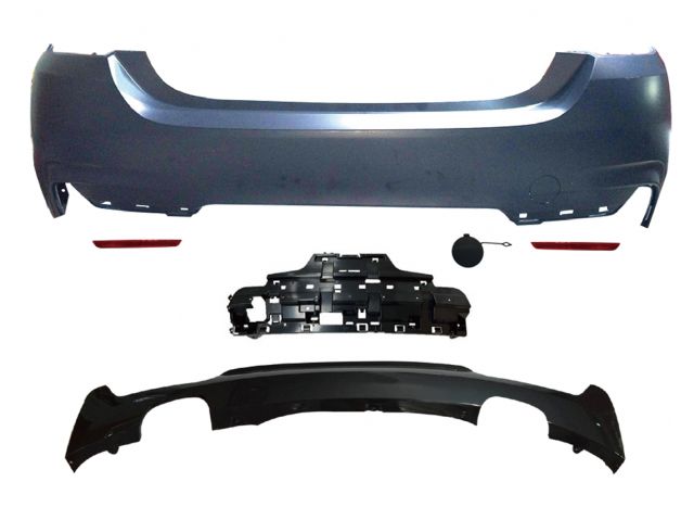 BMW 4 SERIES F33 REAR BUMPER  ASS'Y W/O PDC HOLE W/ QUAD MUFFLER (00--00) 