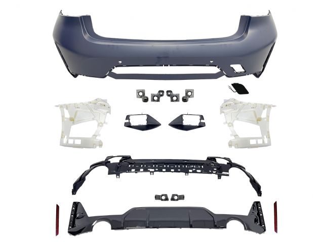 BMW 3 SERIES  G20 REAR BUMPER ASSY W/ PDC W/ PARTKING ASSIST W/ SMALL DUAL 0-0  DIFFUSER
