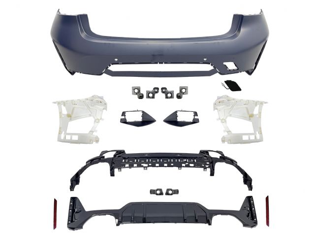 BMW 3 SERIES  G20 REAR BUMPER ASSY W/ PDC W/ BIG DUAL OUTLET 0-0 DIFFUSER