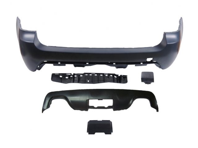 BMW 5 SERIES  E61 REAR BUMPER COVER W/O P,D,S , HOLE + TOW + DUAL SPOILER 00--00