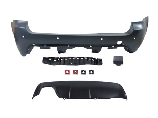 BMW 5 SERIES  E61 REAR BUMPER COVER W/ P,D,C (18MM) , HOLE + TOW + SPOILER