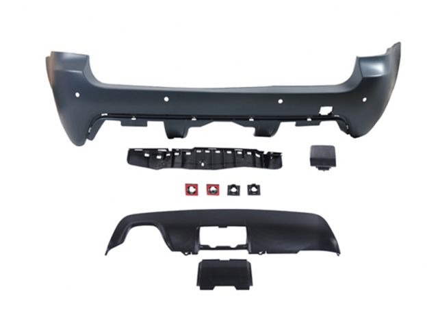 BMW 5 SERIES  E61 REAR BUMPER COVER W/ P,D,S(18MM) , HOLE + TOW + TOW HOOK SPOILER