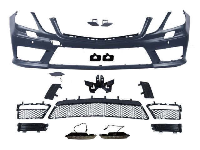 M. BENZ E-CLASS  W212 E63 LOOK FRONT BUMPER ASS'Y  W/ WASHER HOLE W/ PDC W/ DRL