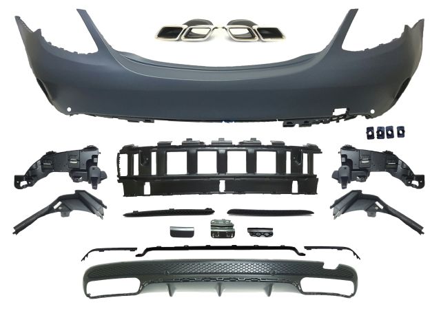 M. BENZ C-CLASS  W205 AMG C63/C43 R/B ASSY W/ PDC TWIN DIFFUSER+END TIPS