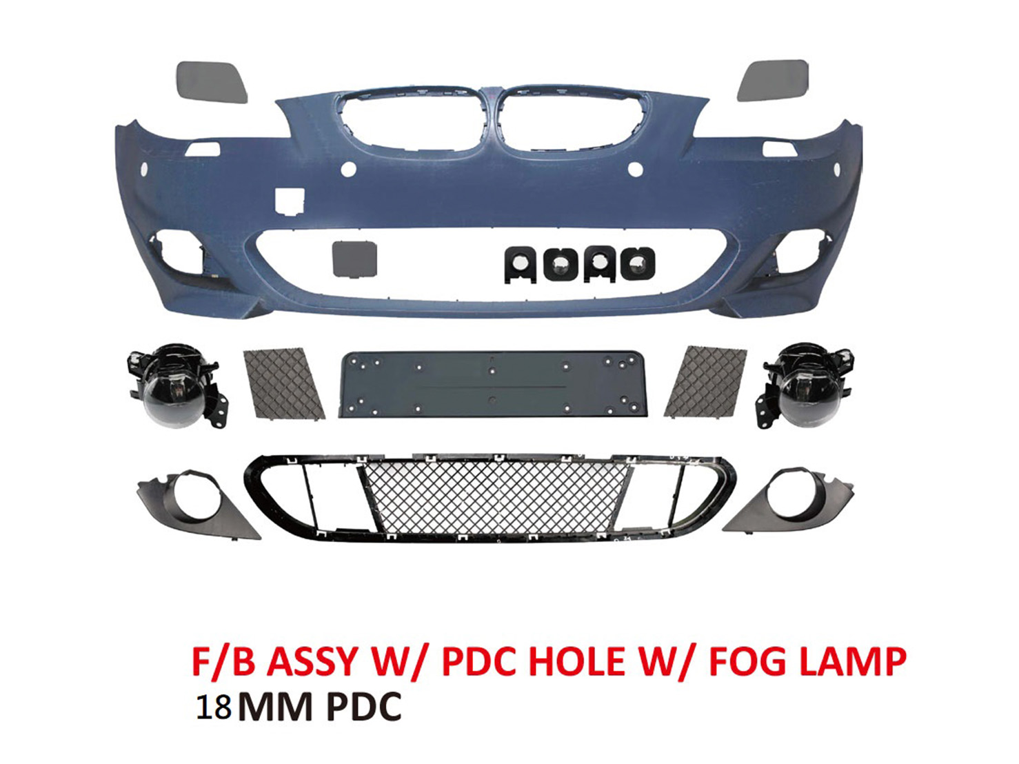 BMW 5 SERIES  E60 M5 F/B ASSY W/PDC HOLE (30MM) W/ FOG LAMP