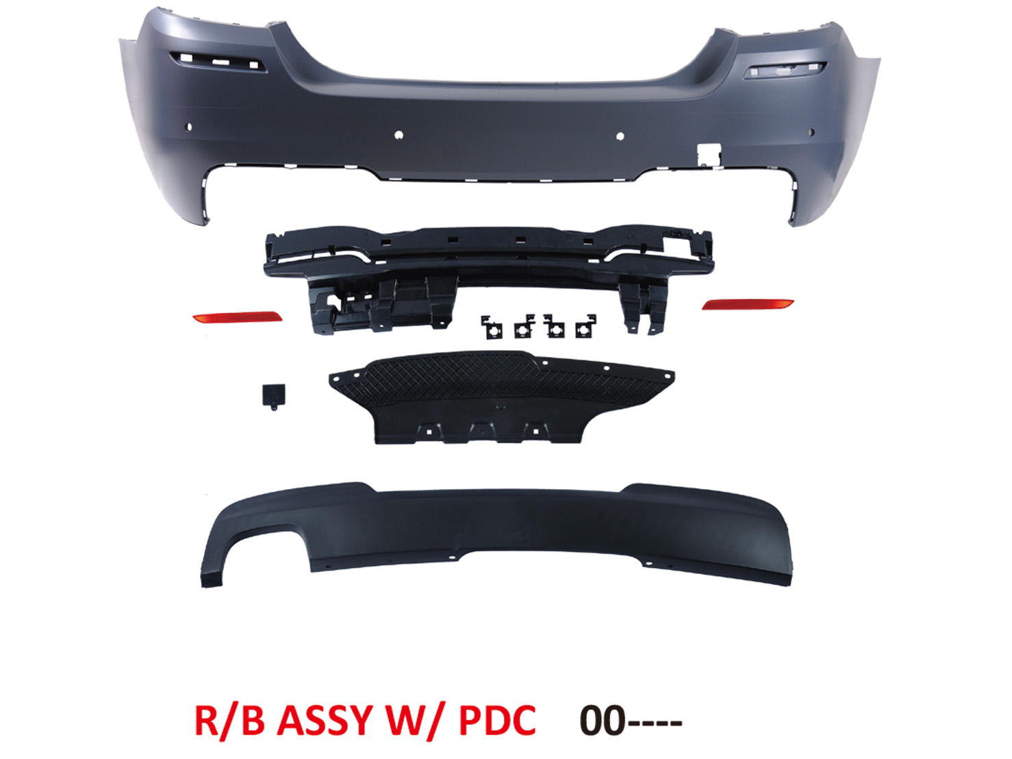 BMW 5 SERIES  F10 R/B ASSY W/ PDC W/ 520 LOWER DIFFUSER